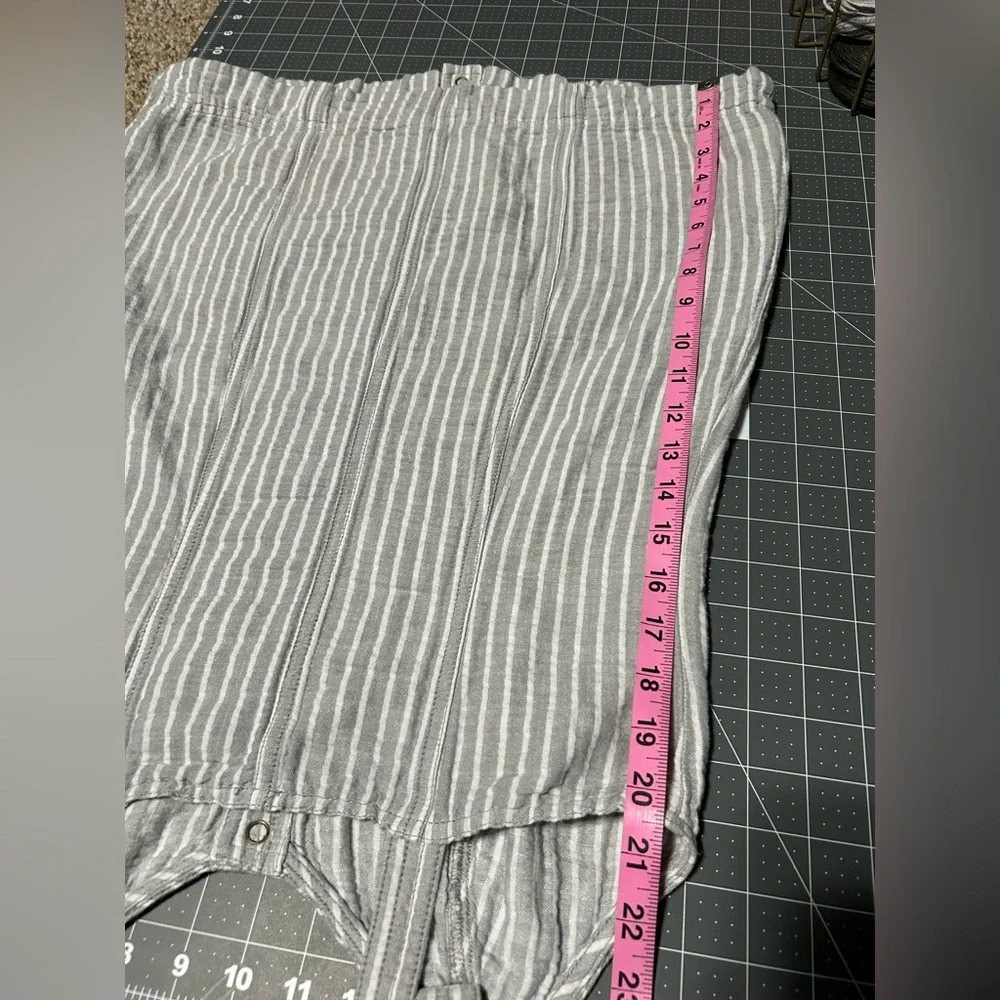 Free People Linen Overall Striped Mini Dress - Picture 11 of 11